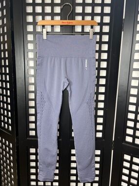 💙 Gymshark Seamless Leggings Womens Small Blue High Waist Stretch Workout 💙